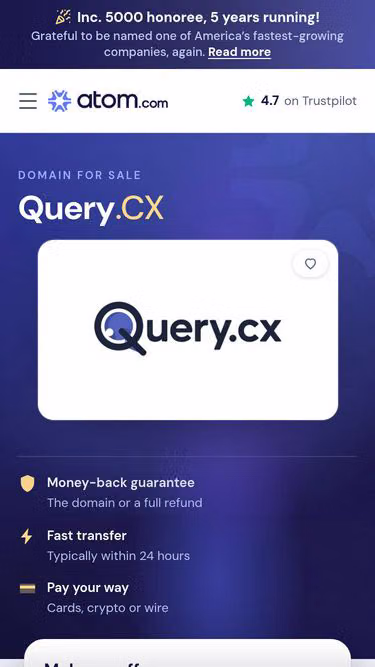 Screenshot of query.cx