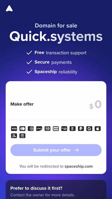 Screenshot of quick.systems