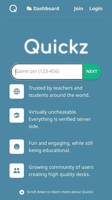 Screenshot of quickz.org