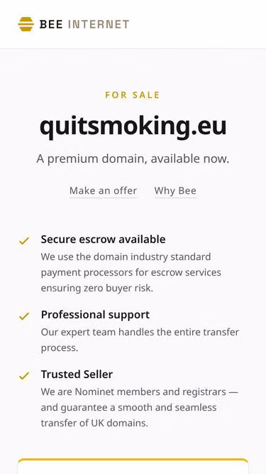 Screenshot of quitsmoking.eu