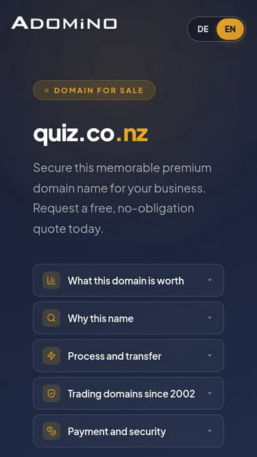 Screenshot of quiz.co.nz