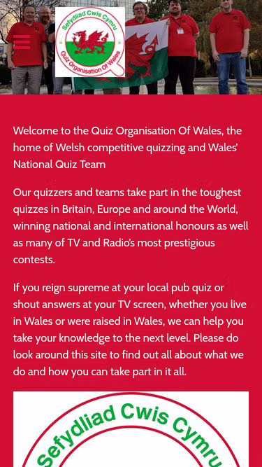 Screenshot of quiz.wales