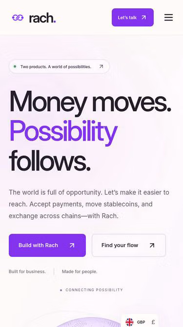 Screenshot of rach.finance