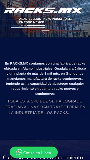 Screenshot of racks.mx