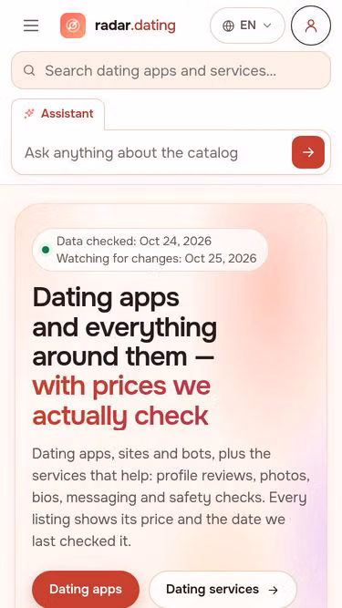 Screenshot of radar.dating