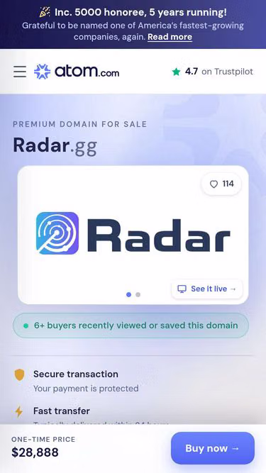 Screenshot of radar.gg