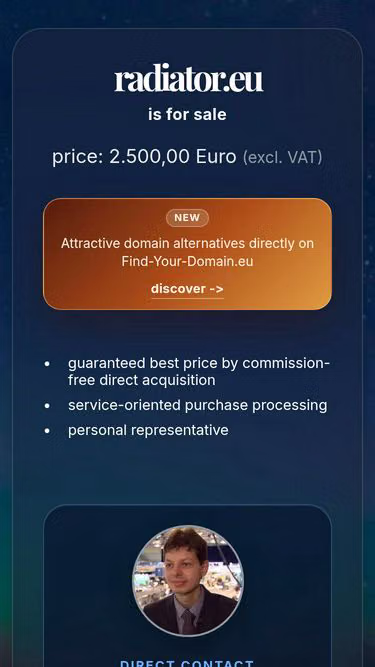 Screenshot of radiator.eu