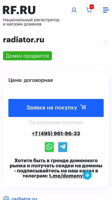 Screenshot of radiator.ru