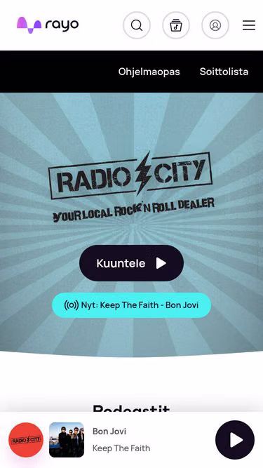 Screenshot of radiocity.fi
