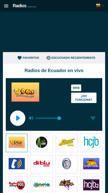 Screenshot of radios.com.ec