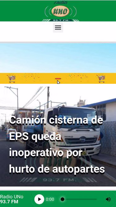 Screenshot of radiouno.org