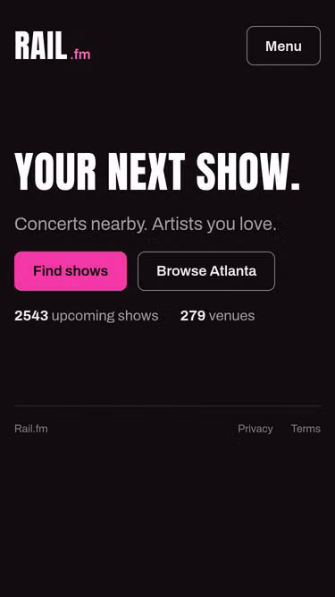 Screenshot of rail.fm