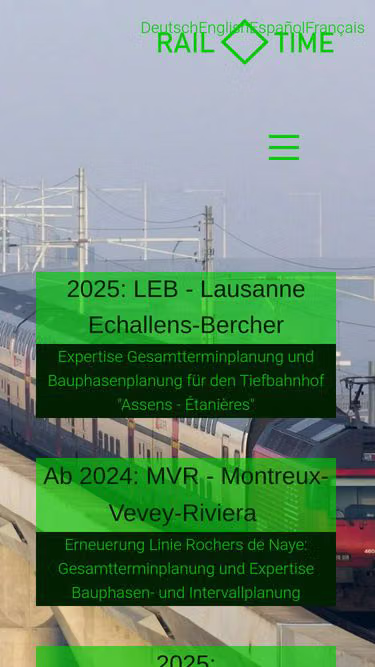Screenshot of railtime.one