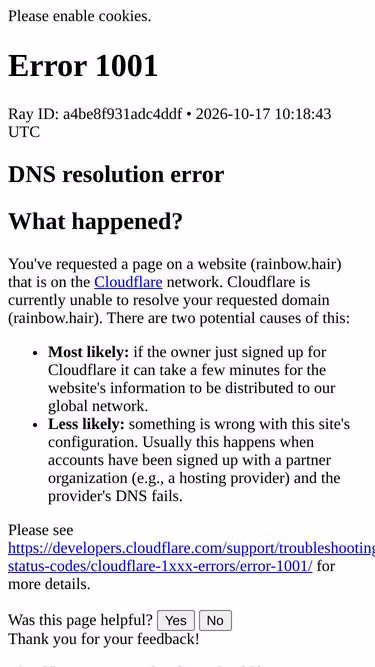 Screenshot of rainbow.hair