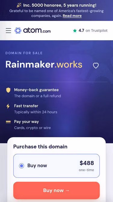 Screenshot of rainmaker.works