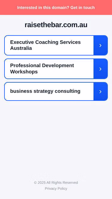 Screenshot of raisethebar.com.au