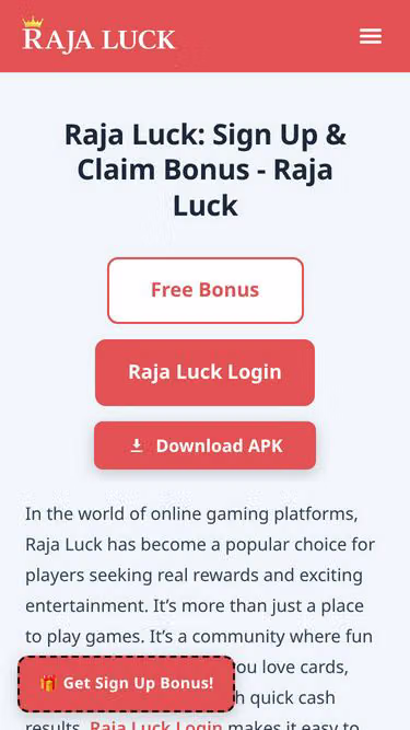 Screenshot of rajaluck.one