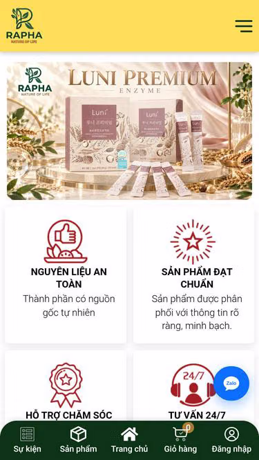 Screenshot of rapha.vn