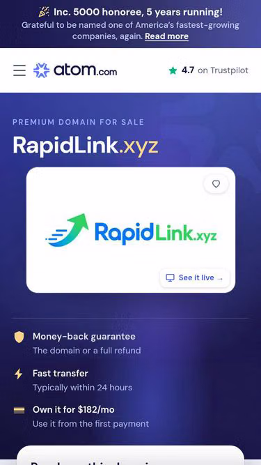 Screenshot of rapidlink.xyz