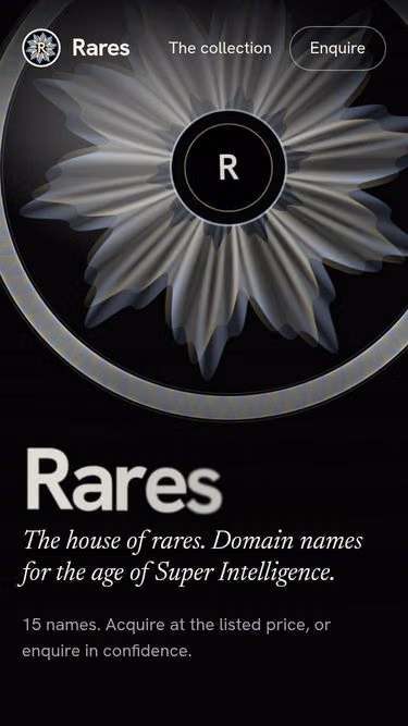 Screenshot of rares.si