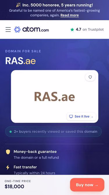 Screenshot of ras.ae