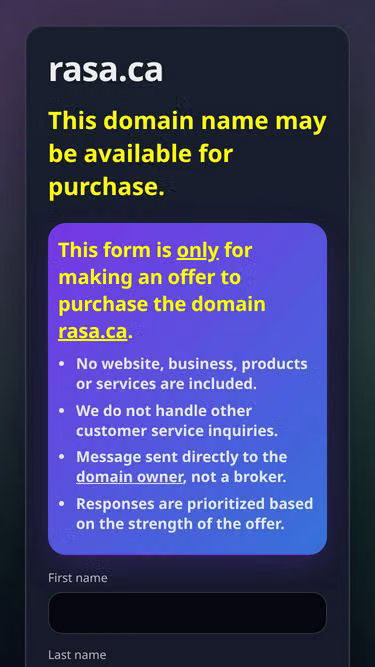 Screenshot of rasa.ca