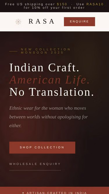 Screenshot of rasa.fashion