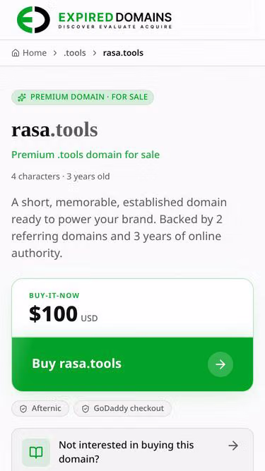 Screenshot of rasa.tools