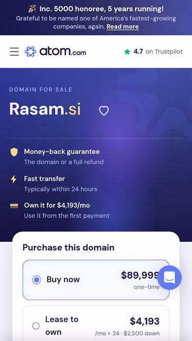Screenshot of rasam.si