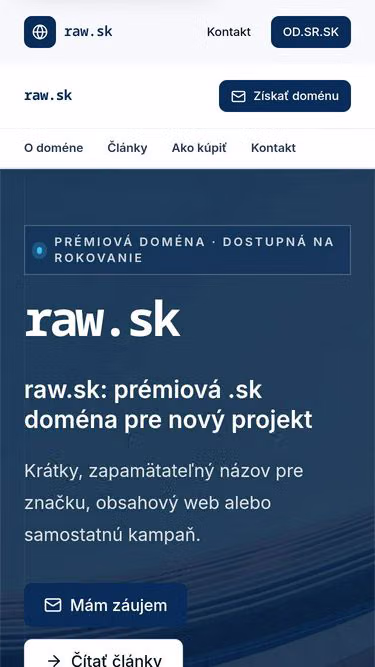 Screenshot of raw.sk
