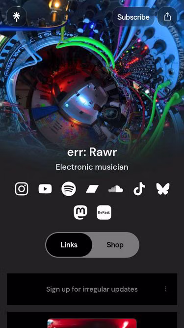 Screenshot of rawr.audio