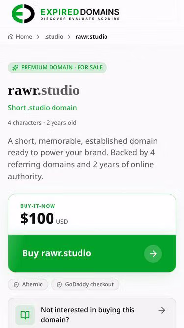 Screenshot of rawr.studio