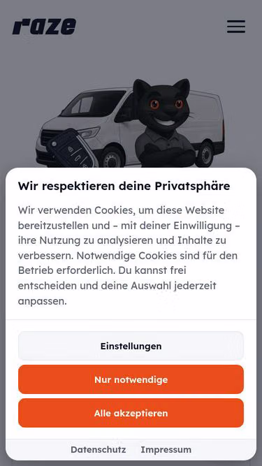 Screenshot of raze.de