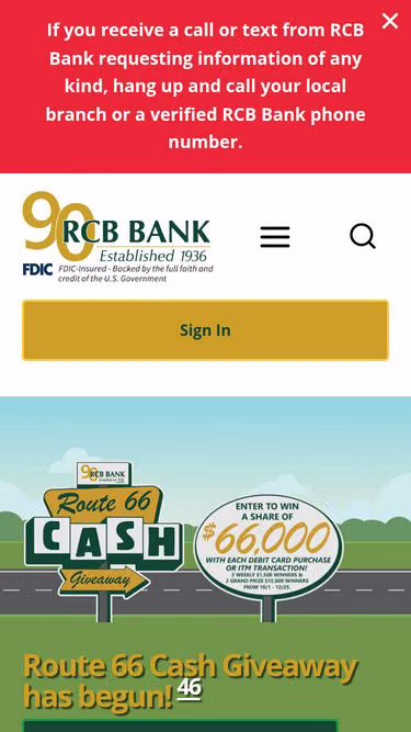 Screenshot of rcb.bank