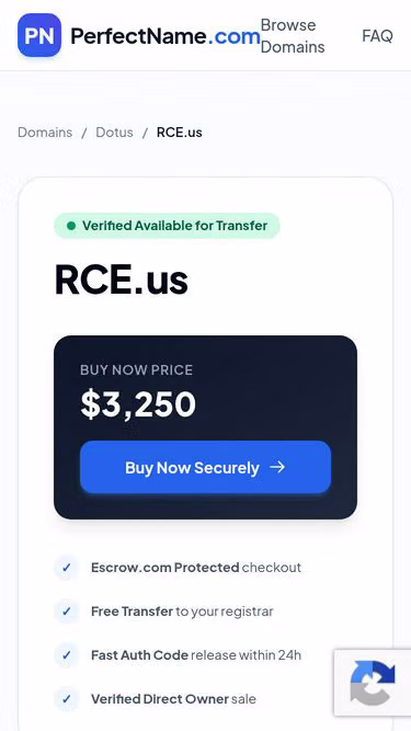 Screenshot of rce.us