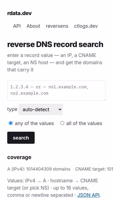 Screenshot of rdata.dev