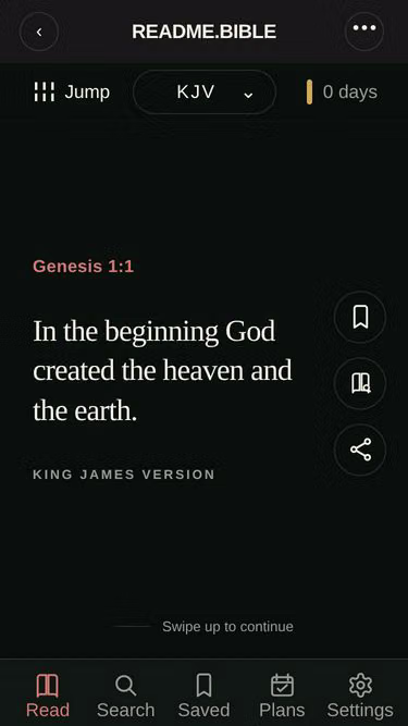 Screenshot of readme.bible