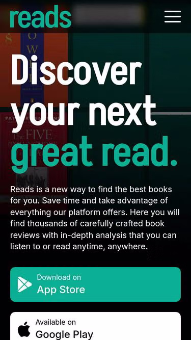 Screenshot of reads.reviews