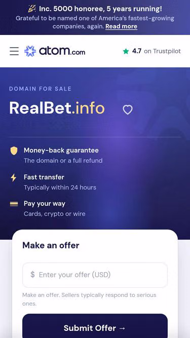 Screenshot of realbet.info