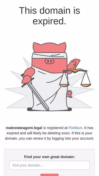 Screenshot of realestateagent.legal