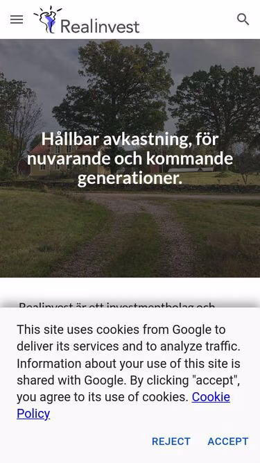 Screenshot of realinvest.se