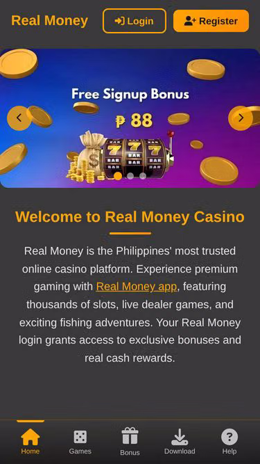 Screenshot of realmoney.click