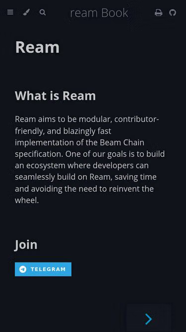 Screenshot of ream.rs