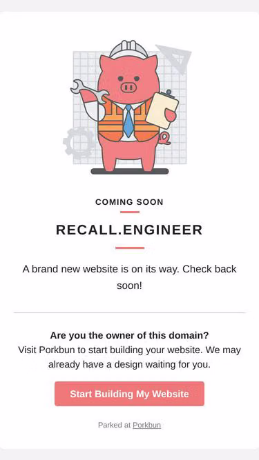 Screenshot of recall.engineer