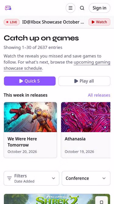 Screenshot of recap.games