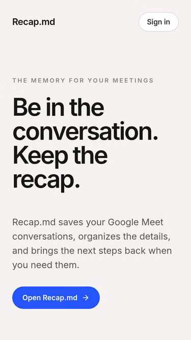 Screenshot of recap.md