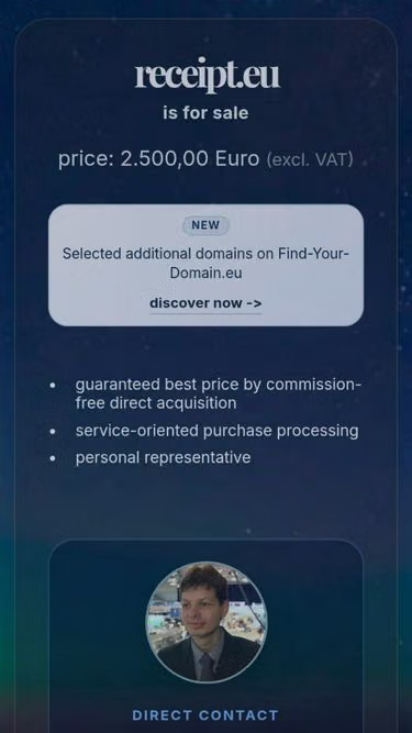 Screenshot of receipt.eu