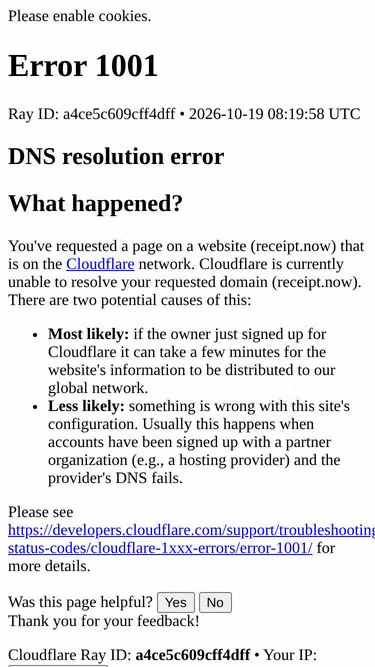 Screenshot of receipt.now