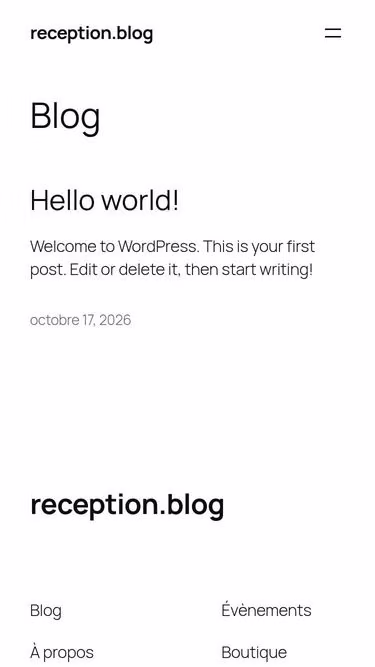Screenshot of reception.blog