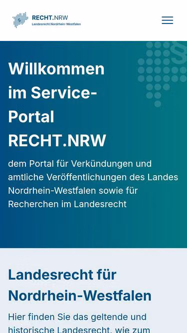 Screenshot of recht.nrw